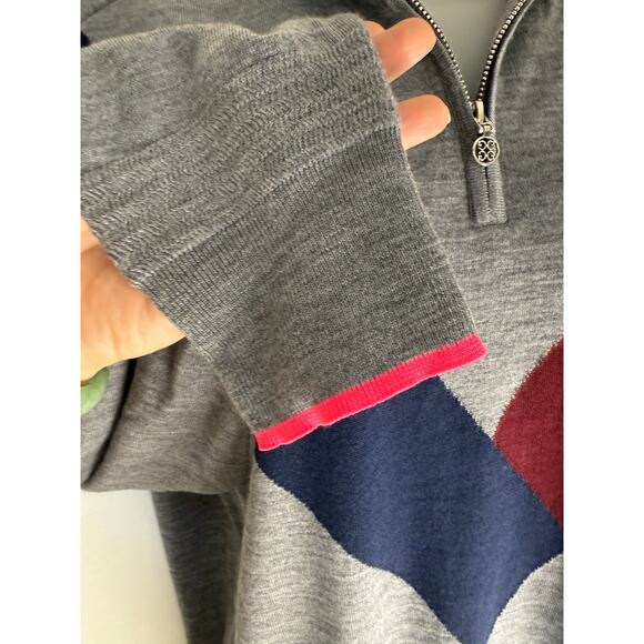 G/FORE Women’s Golf Quarter Zip Pullover Wool Grey w/ Pink V Size XL - Picture 5 of 7